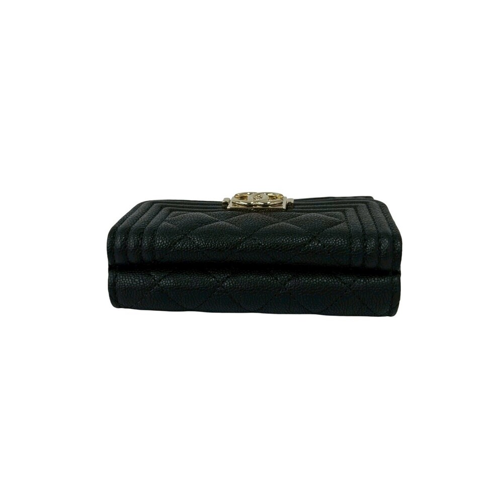 CHANEL Black Caviar Leather Logo Wallet - Picture 3 of 10